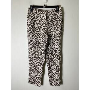 J. Crew women’s Leopard Print Skinny Pants - Cream and Brown
